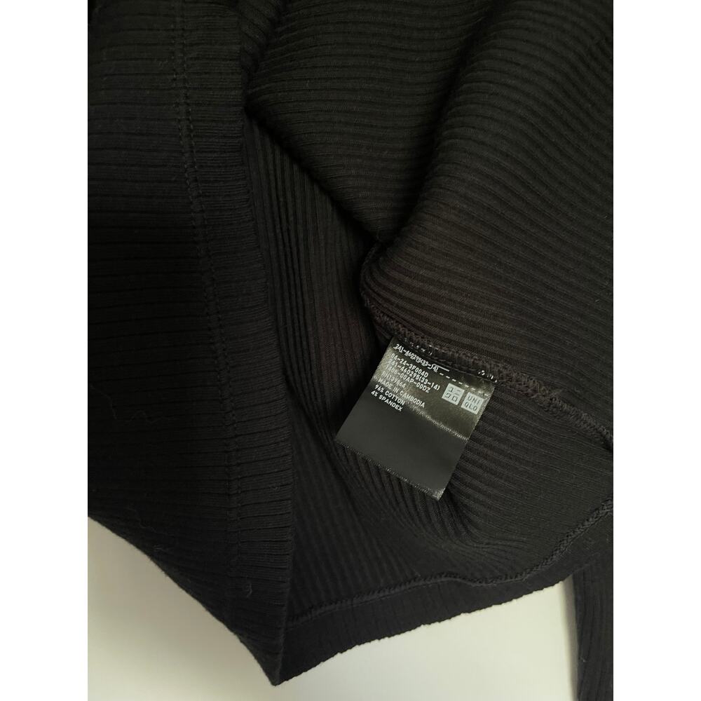 Uniqlo — Black Ribbed High Neck T-Shirt Long Sleeve — Women's Size Small NWT NEW - Picture 10 of 16